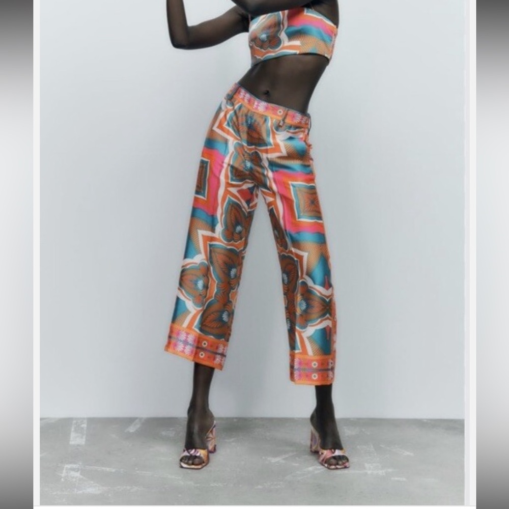 Zara Vibrant Patterned print Pants